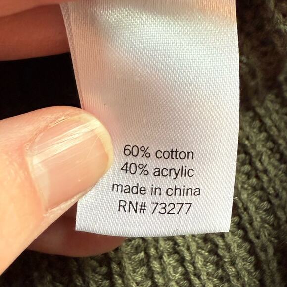 Sonoma Womens L Whimsigoth Green Embossed Brass Anchor Button Tunic Knit Sweater - Picture 8 of 10